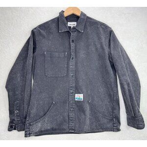 Jibberish Denver Men's Black Denim Button Up Shirt Size Medium